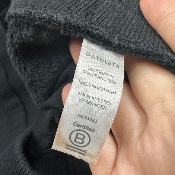 Athleta Black Cozy Karma Recover Jogger Y2K Velvety Lounge Pull On Pants Large - Picture 10 of 16